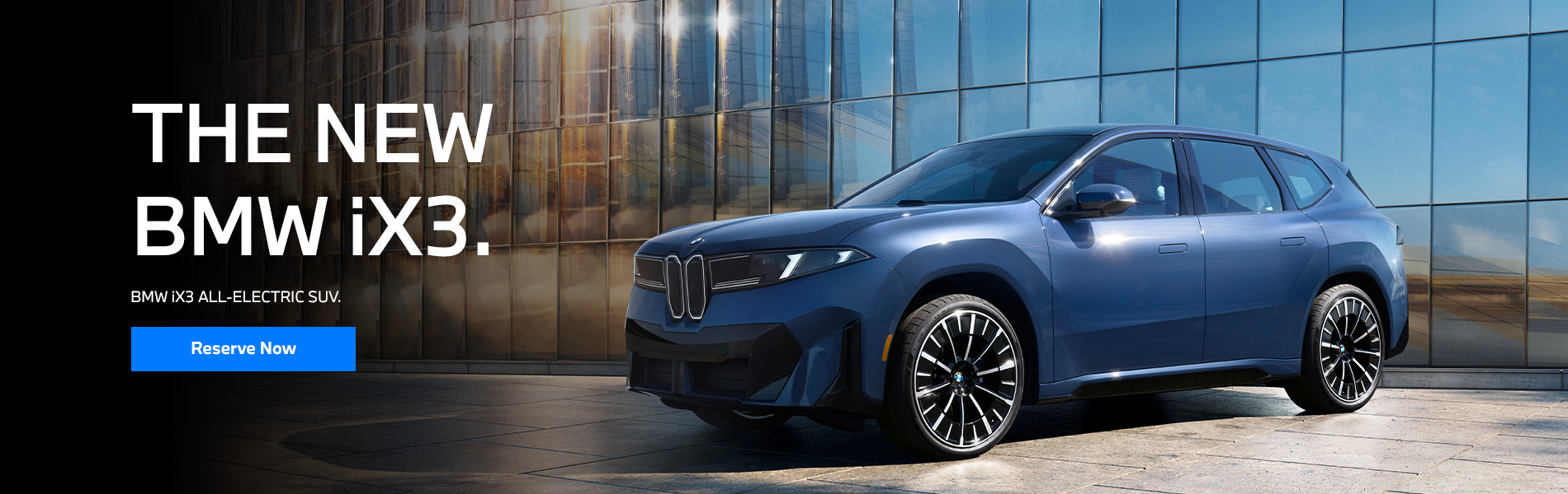  The BMW iX3 SUV parked.