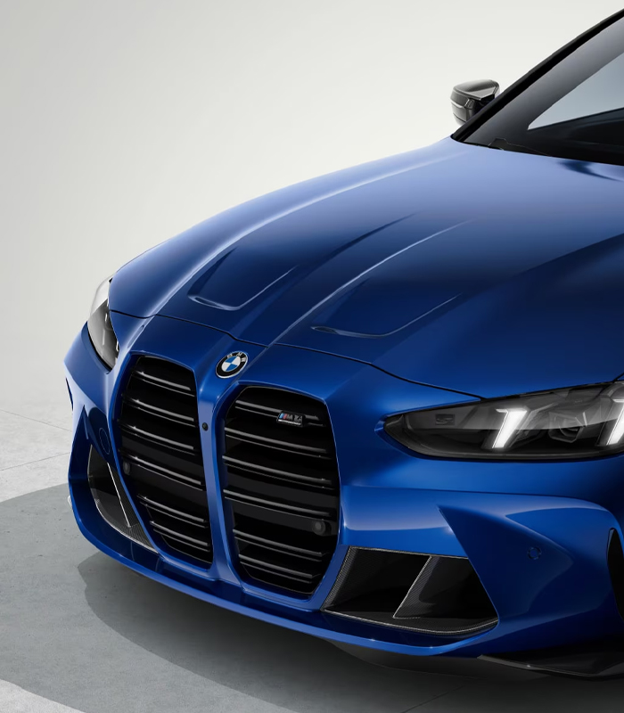 Blue BMW vehicle grille.