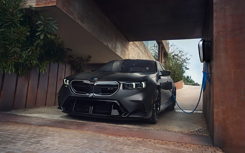 BMW M5 charging.