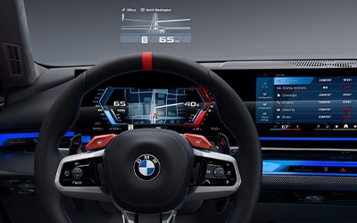 BMW head-up display in the BMW M5.