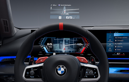 BMW head-up display in the BMW M5.