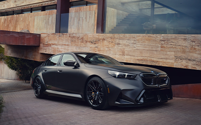 Exterior BMW M5 parked.