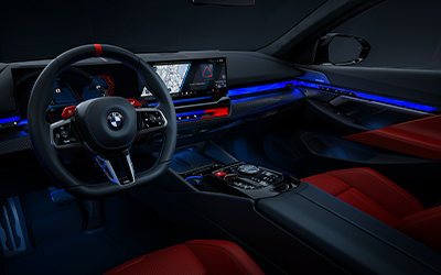 M5 interior ambient lighting and dashboard.