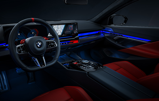 M5 interior ambient lighting and dashboard.