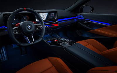 The M interior ambient lighting.