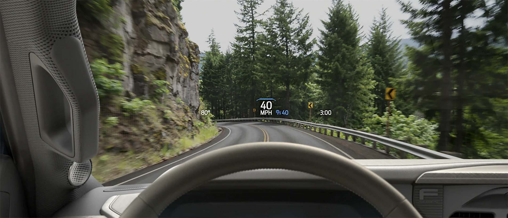 Man driving a 2025 Ford F-150® King Ranch® showing the center stack display screen