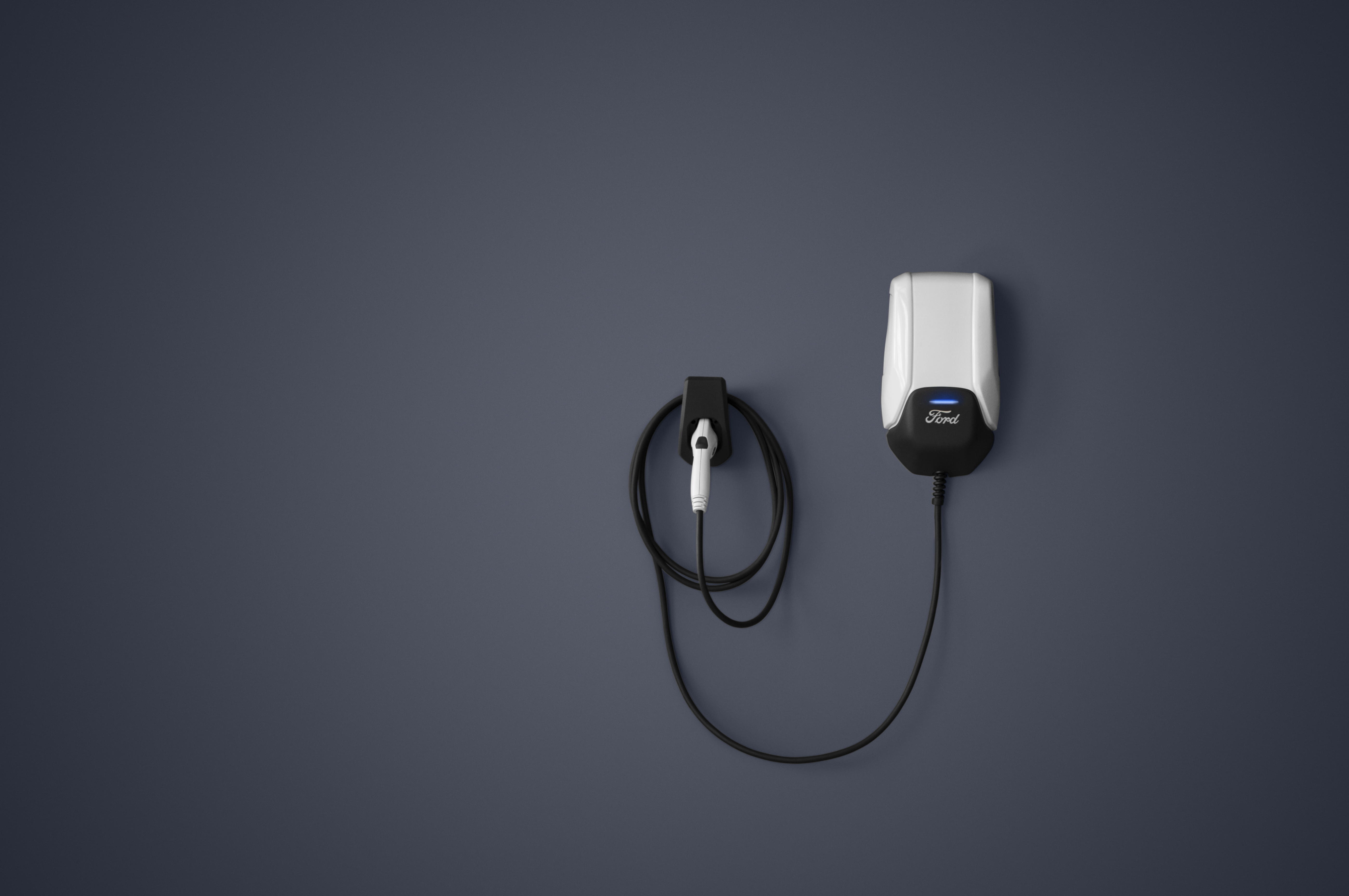 A wall-mounted Ford Connected Charge Station.