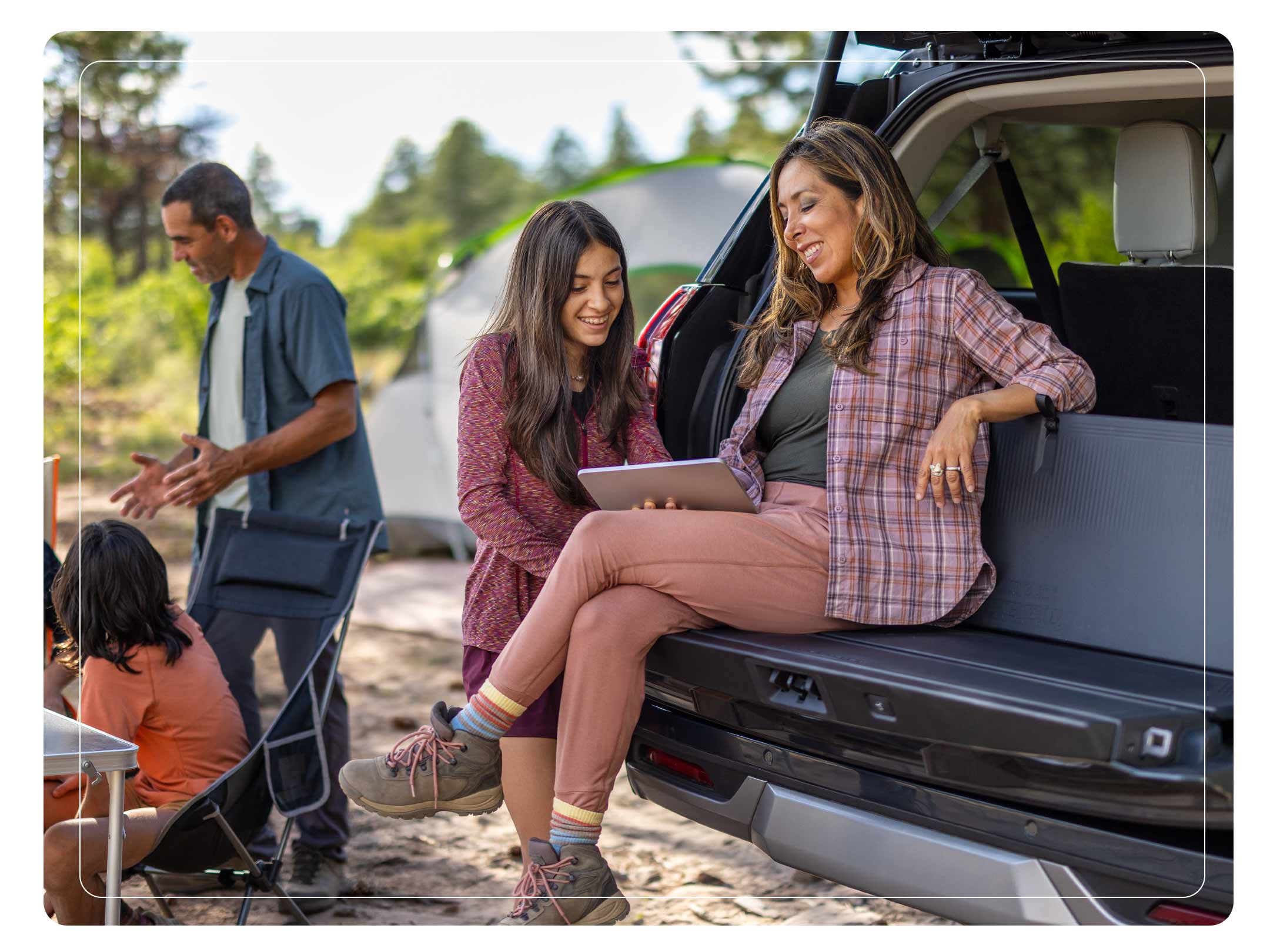 2025 Ford Bronco® Sport parked on rocky ground with a tent next to it