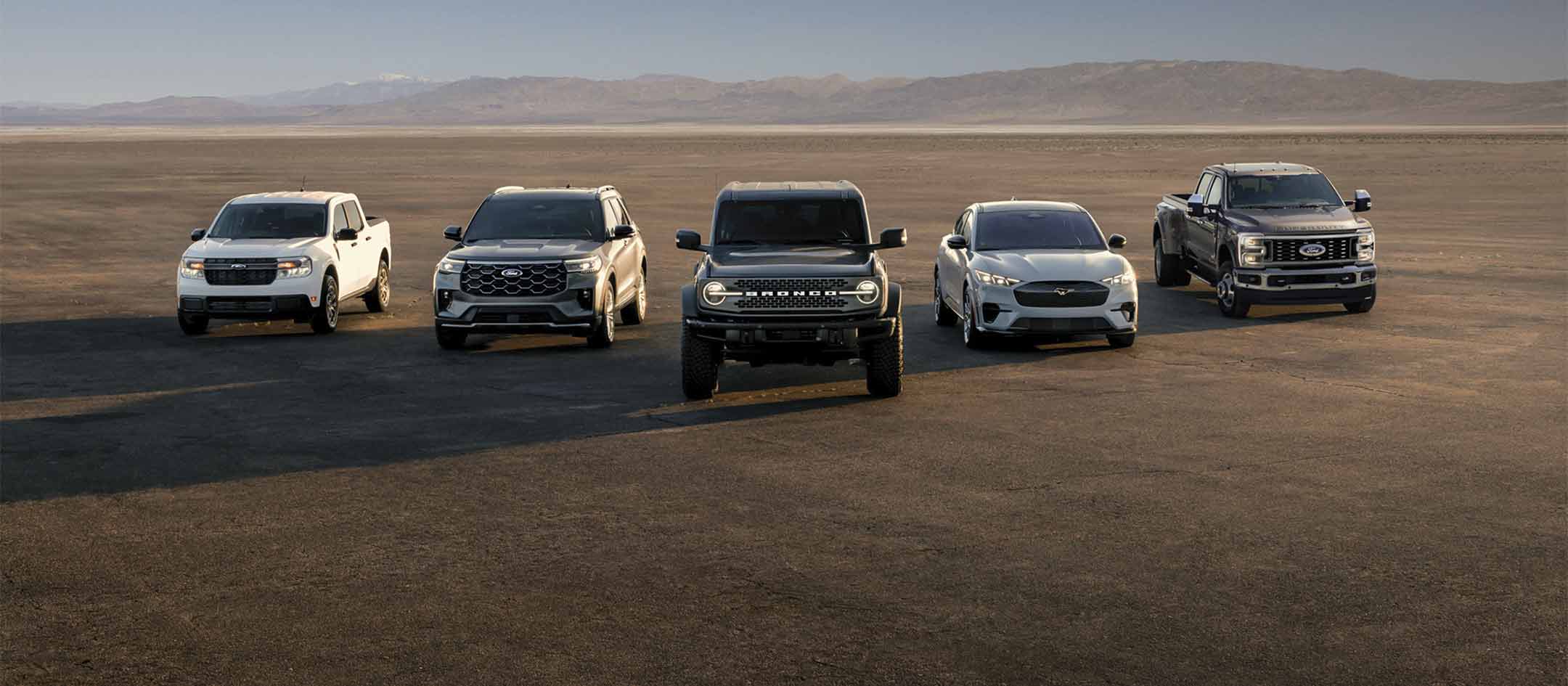 A pack shot of various Ford vehicles