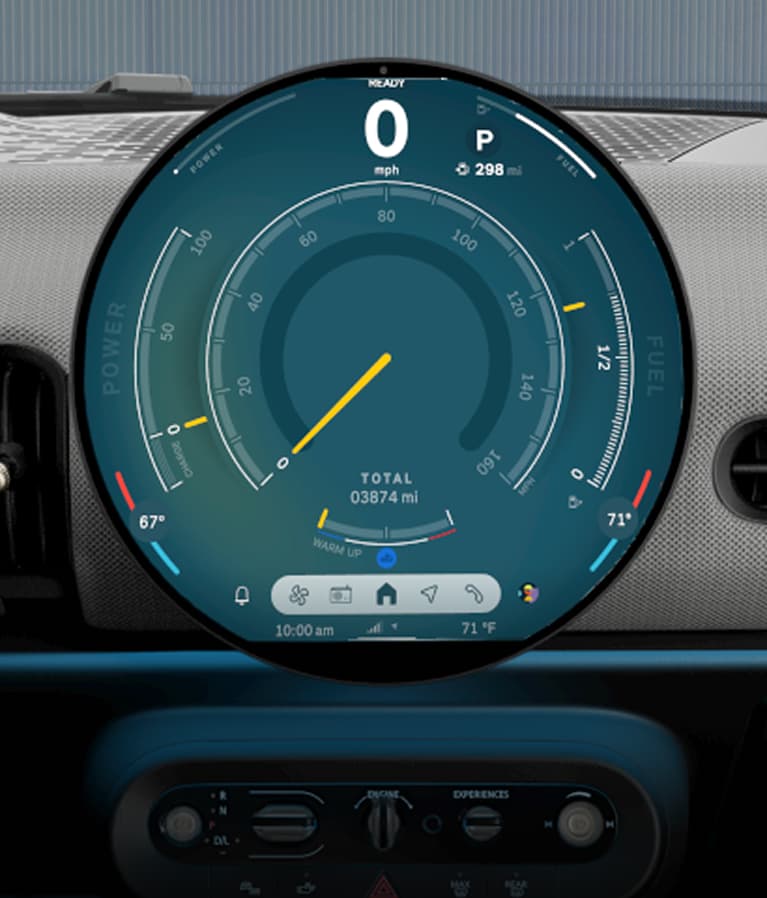 Close-up of the MINI OLED Display.