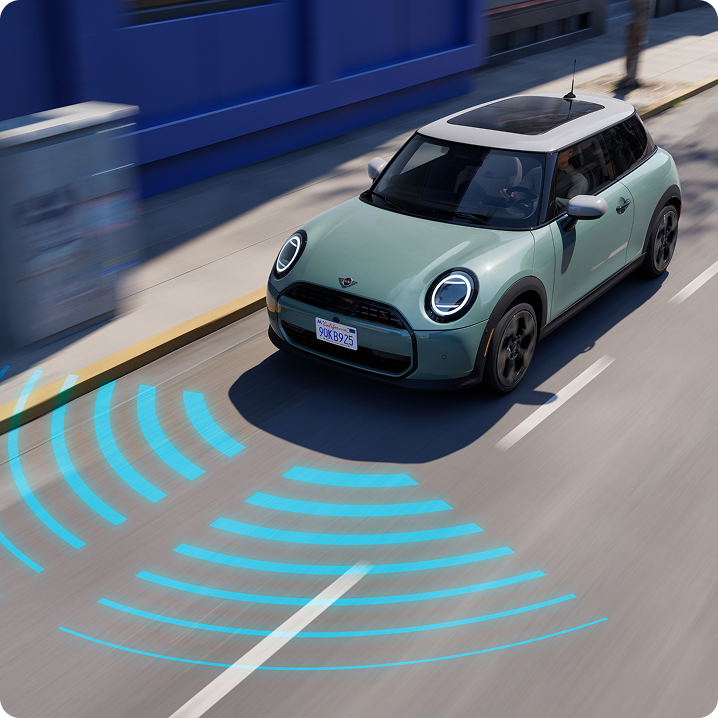 Bird’s-eye view of the MINI Cooper 2 Door.