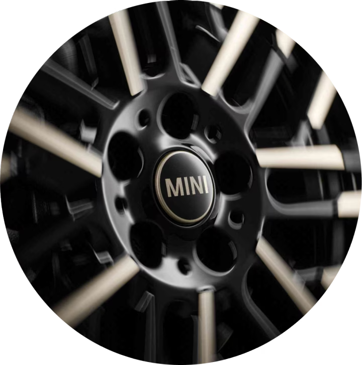 A close-up of a MINI wheel.