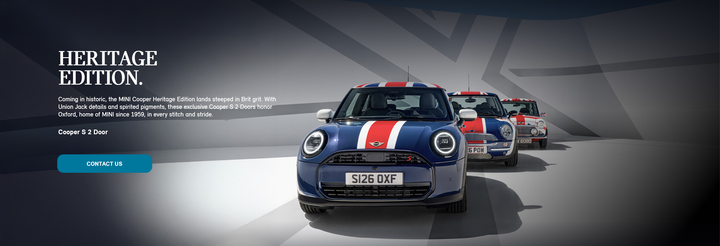 Lineup of MINI Cooper Heritage Edition vehicles.