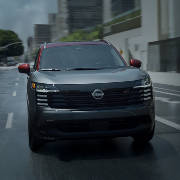 2026 Nissan LEAF 3/4 front view showing sleek aerodynamic design