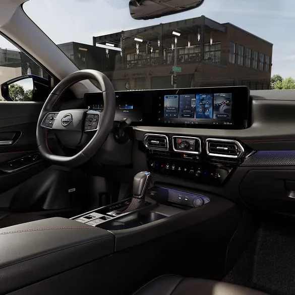 2026 Nissan Z blue interior showing manual transmission gear shifter