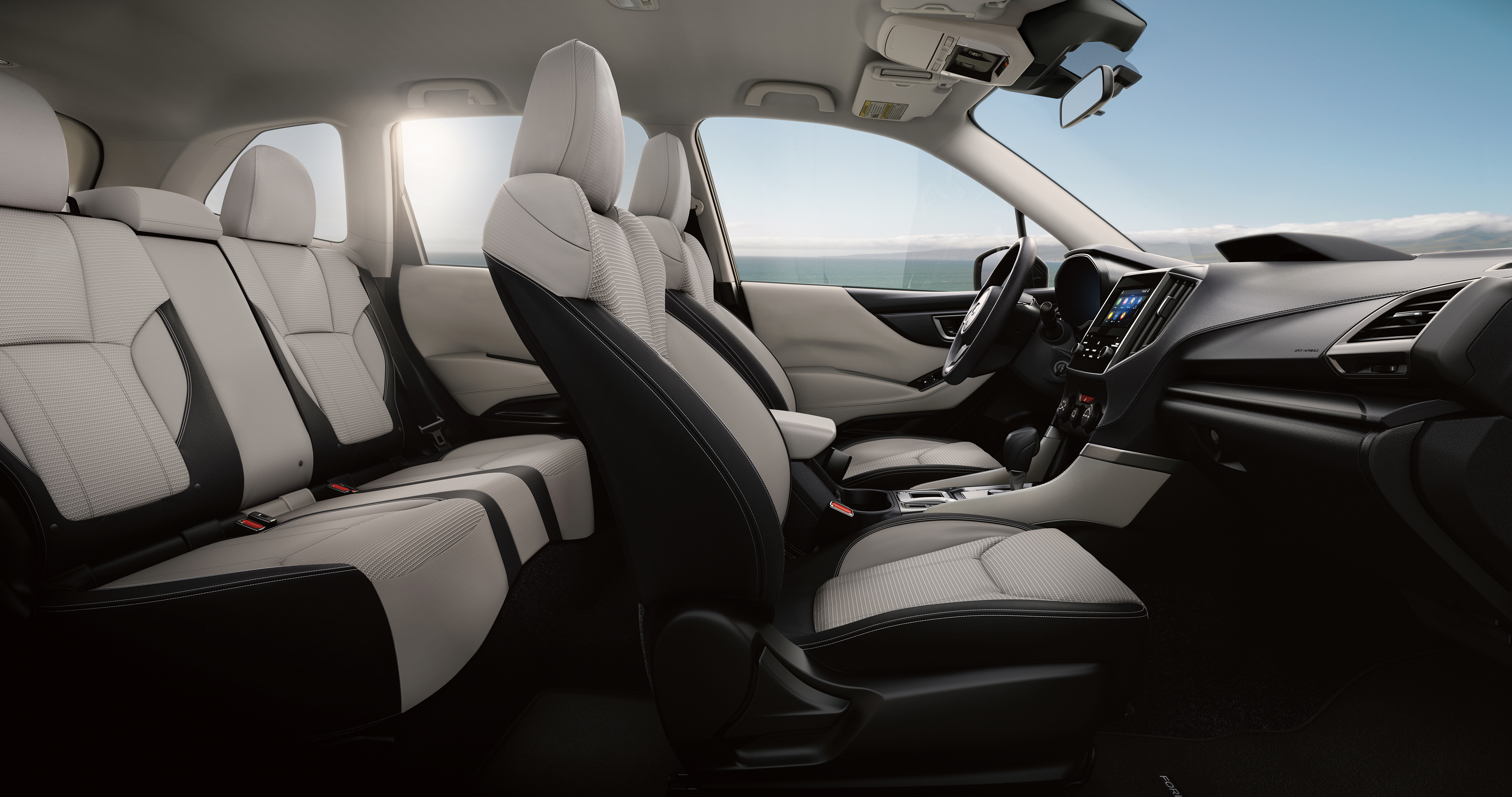 Interior of 2024 Forester in Gray Cloth