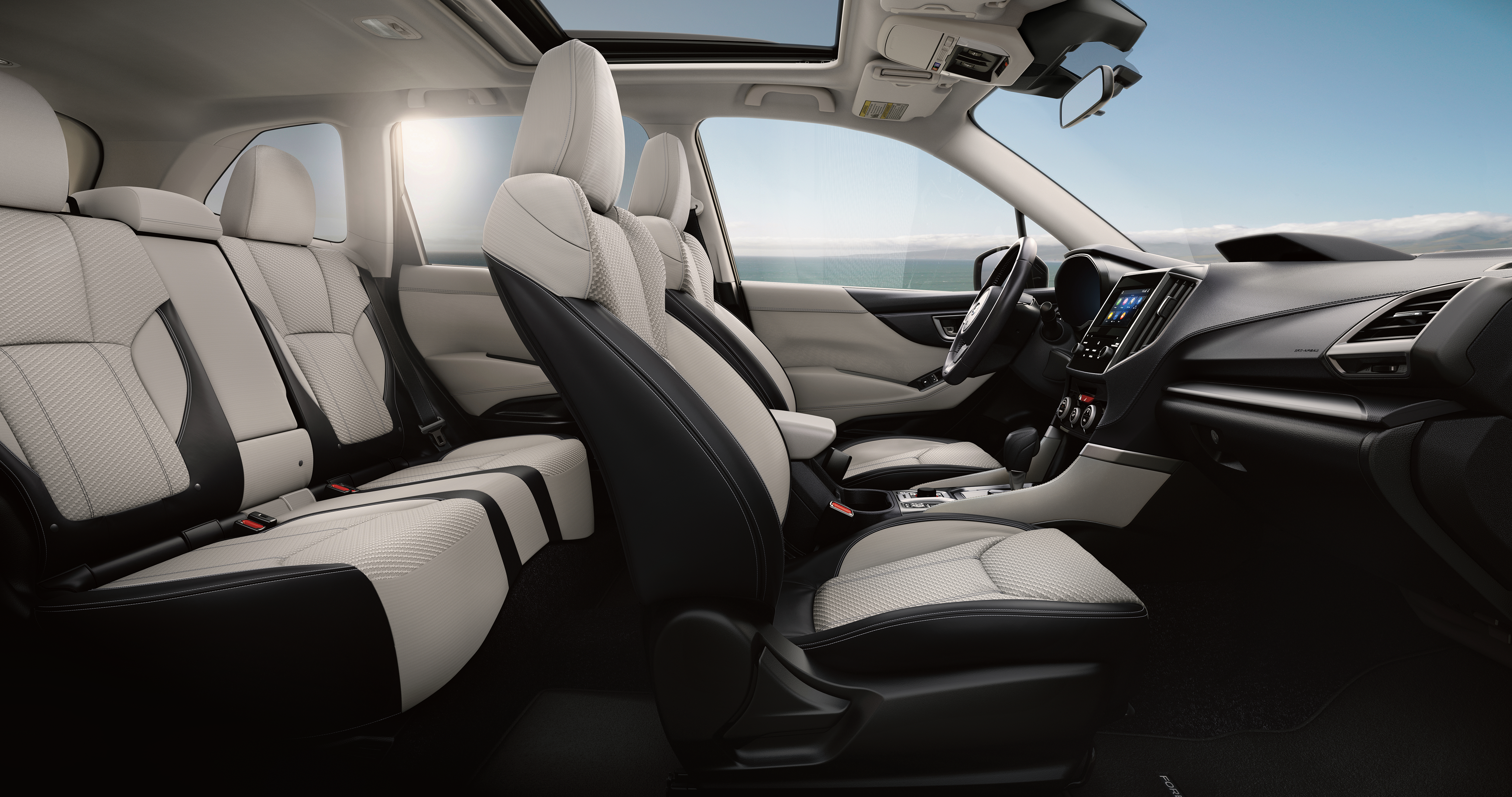 Interior of 2024 Forester in Premium Gray Cloth
