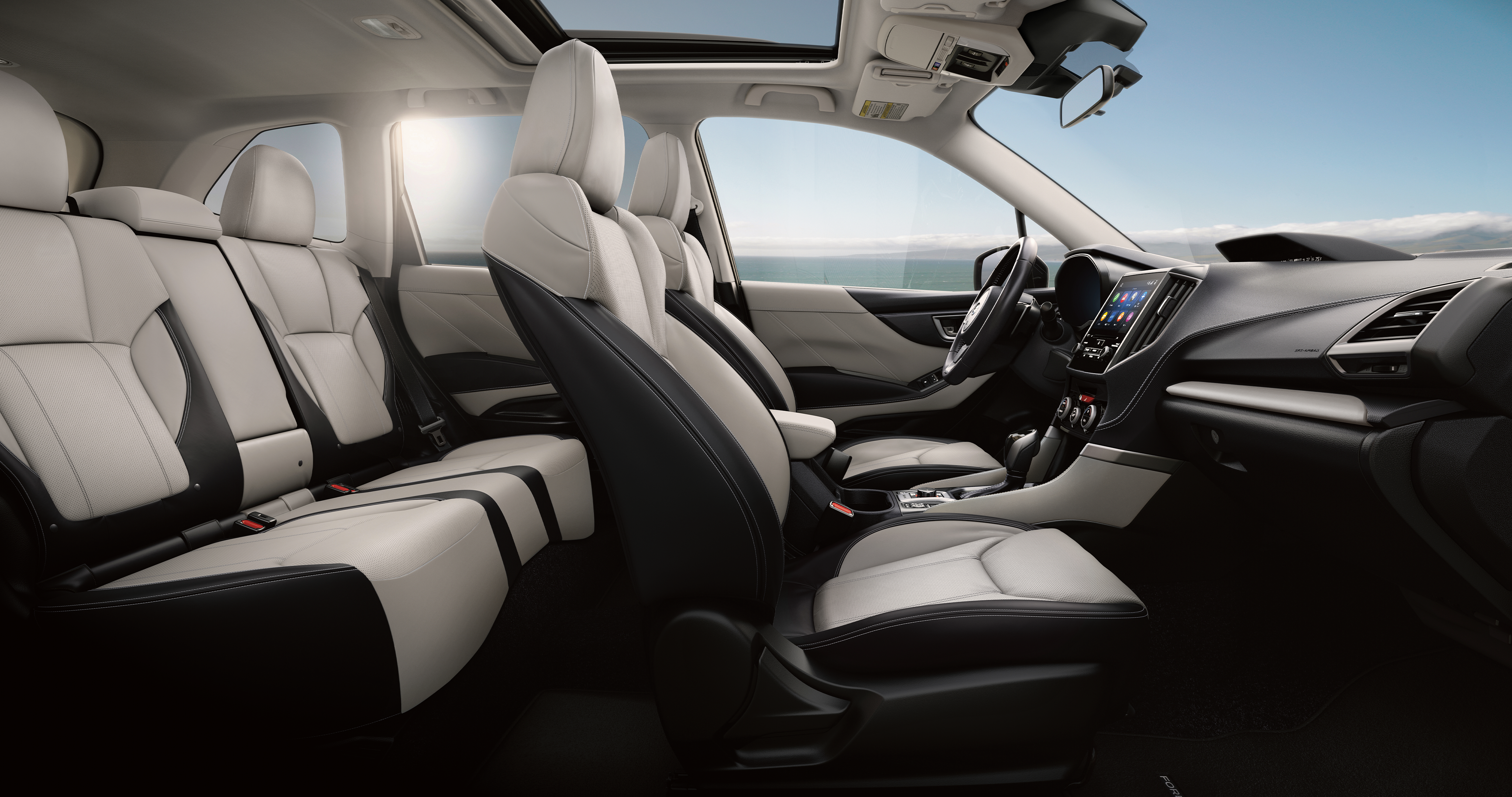 Interior of 2024 Forester in Gray Leather