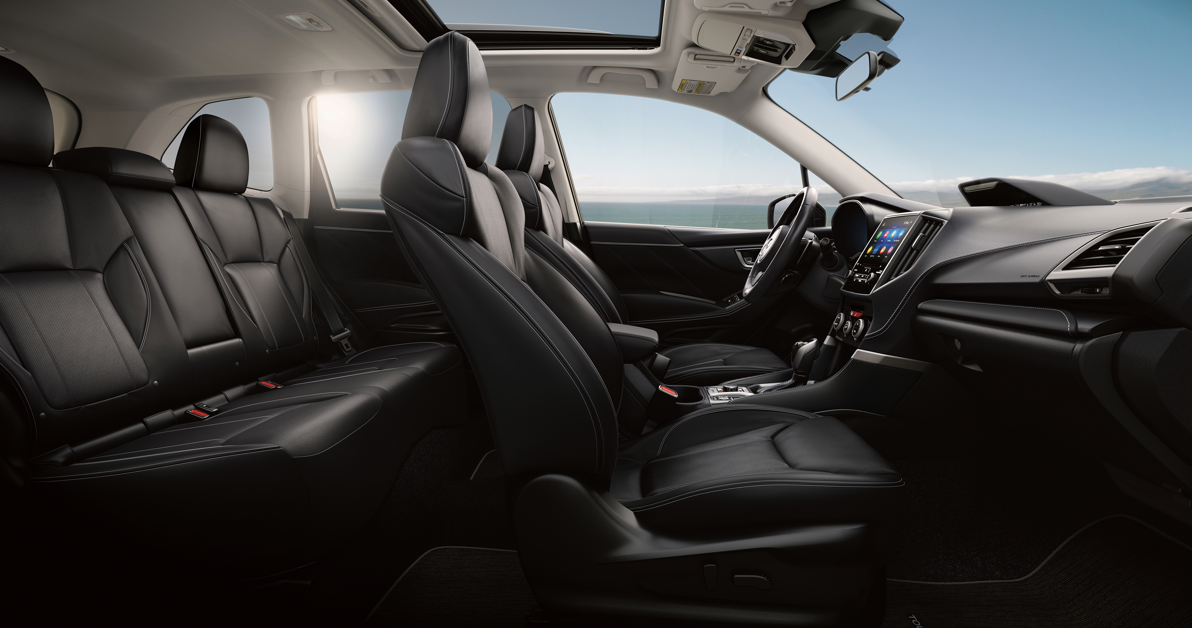 Interior of 2024 Forester in Black Leather