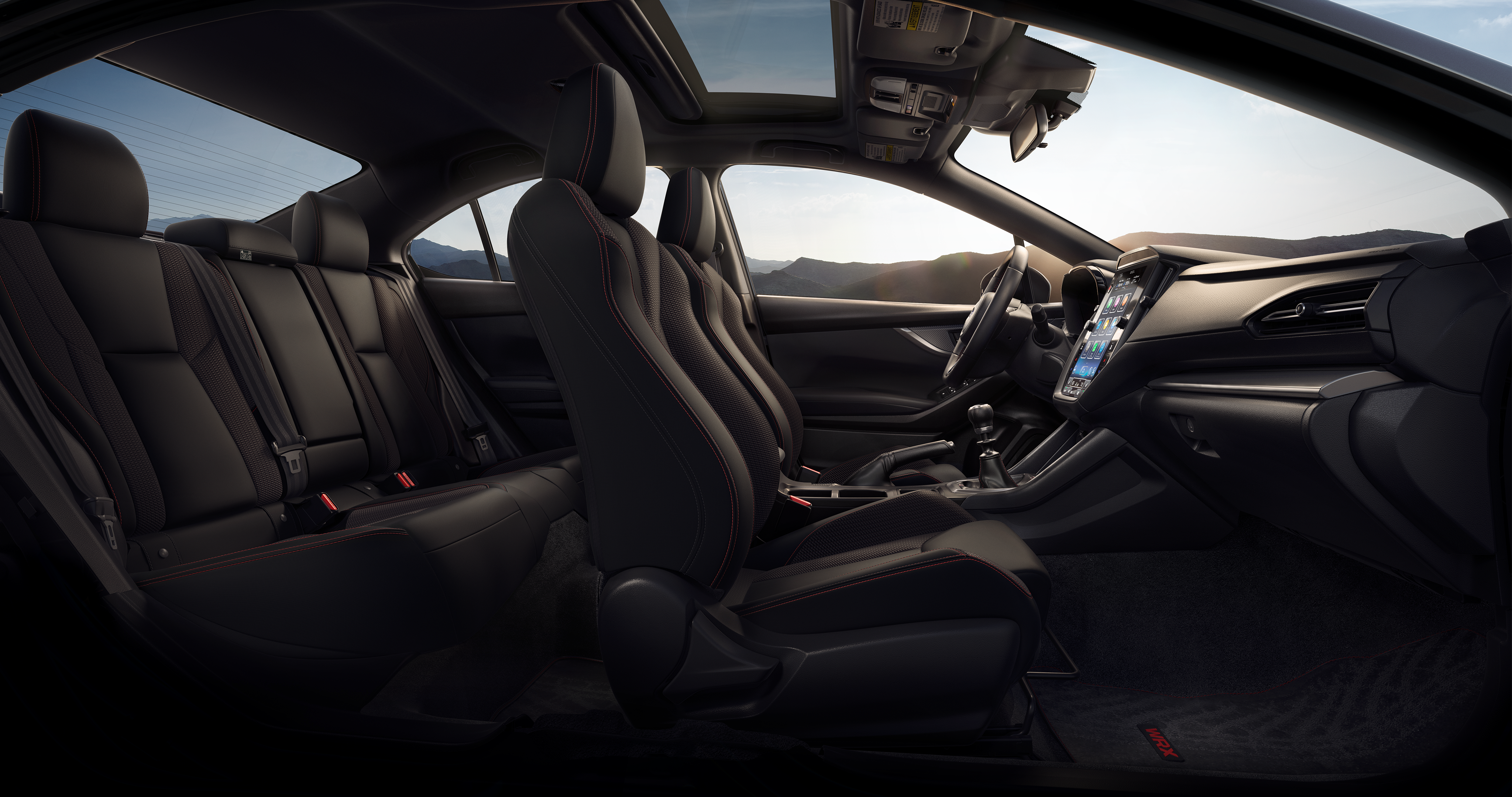 2025 Subaru WRX Premium Shown in Premium Black Cloth w/Red Stitching on Front Seats