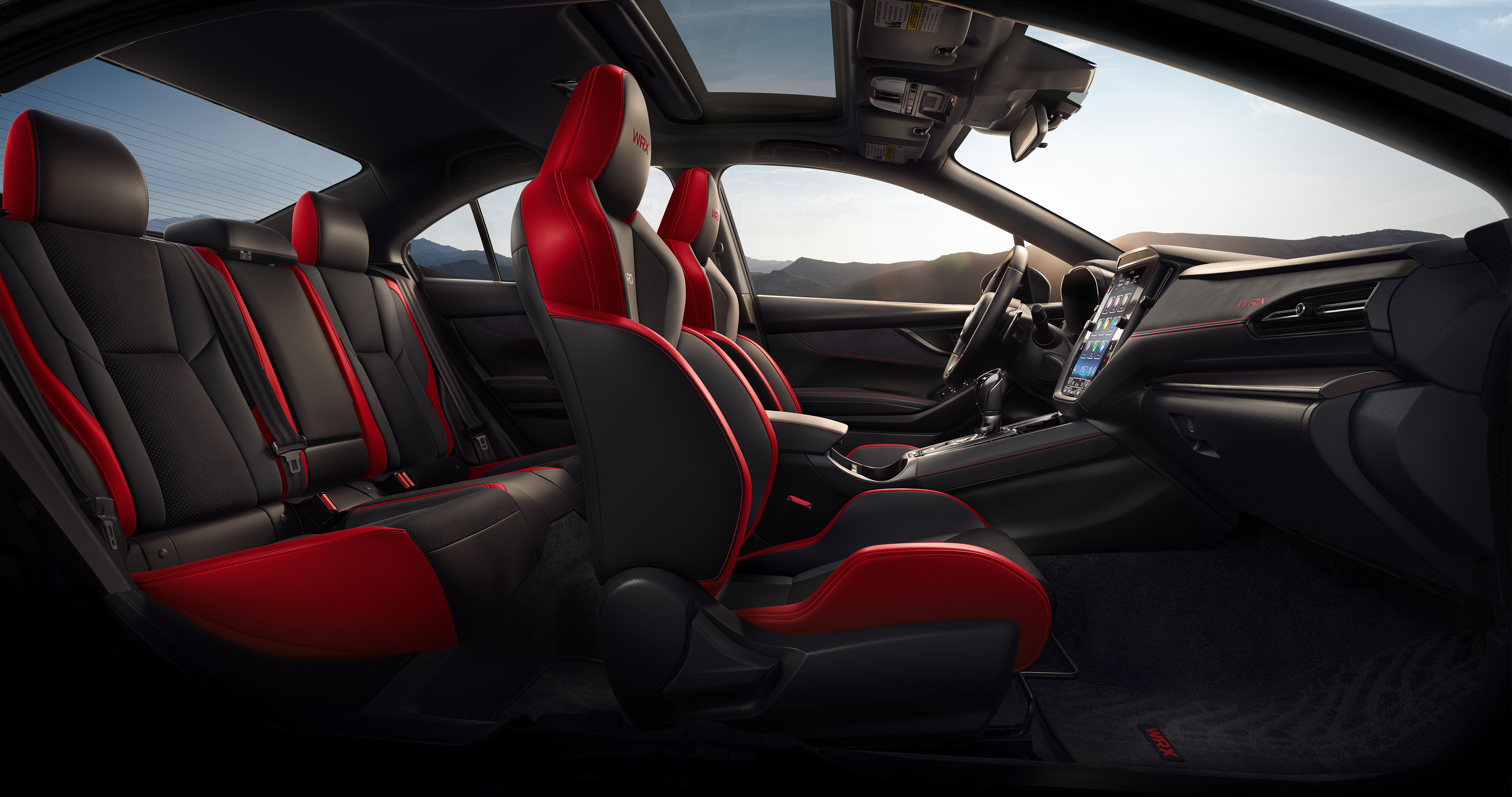 2025 Subaru WRX GT Shown in Black Ultrasuede® Insert w/Red Bolsters