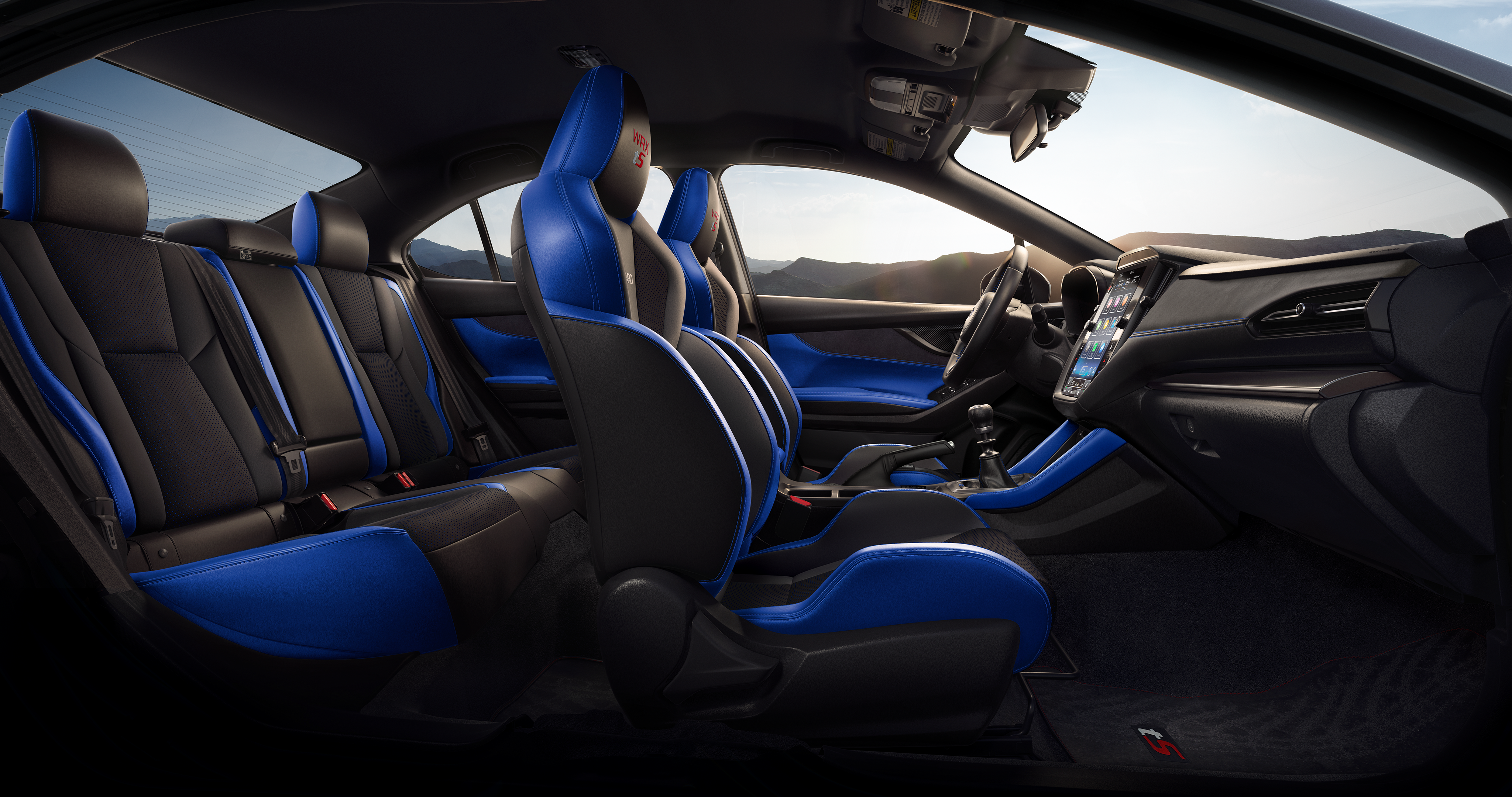 2025 Subaru WRX tS Shown in Black Ultrasuede® Insert w/Blue Bolsters