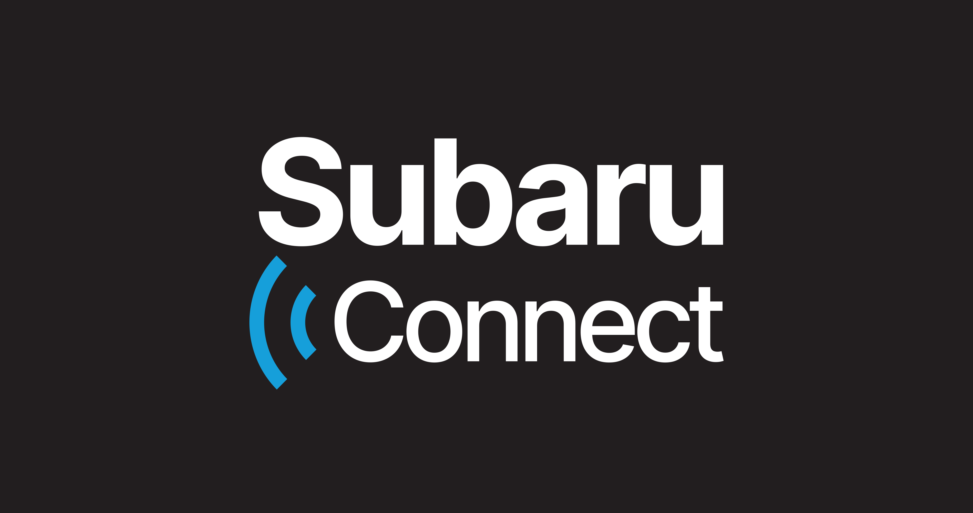 White SubaruConnect logo on a black background.