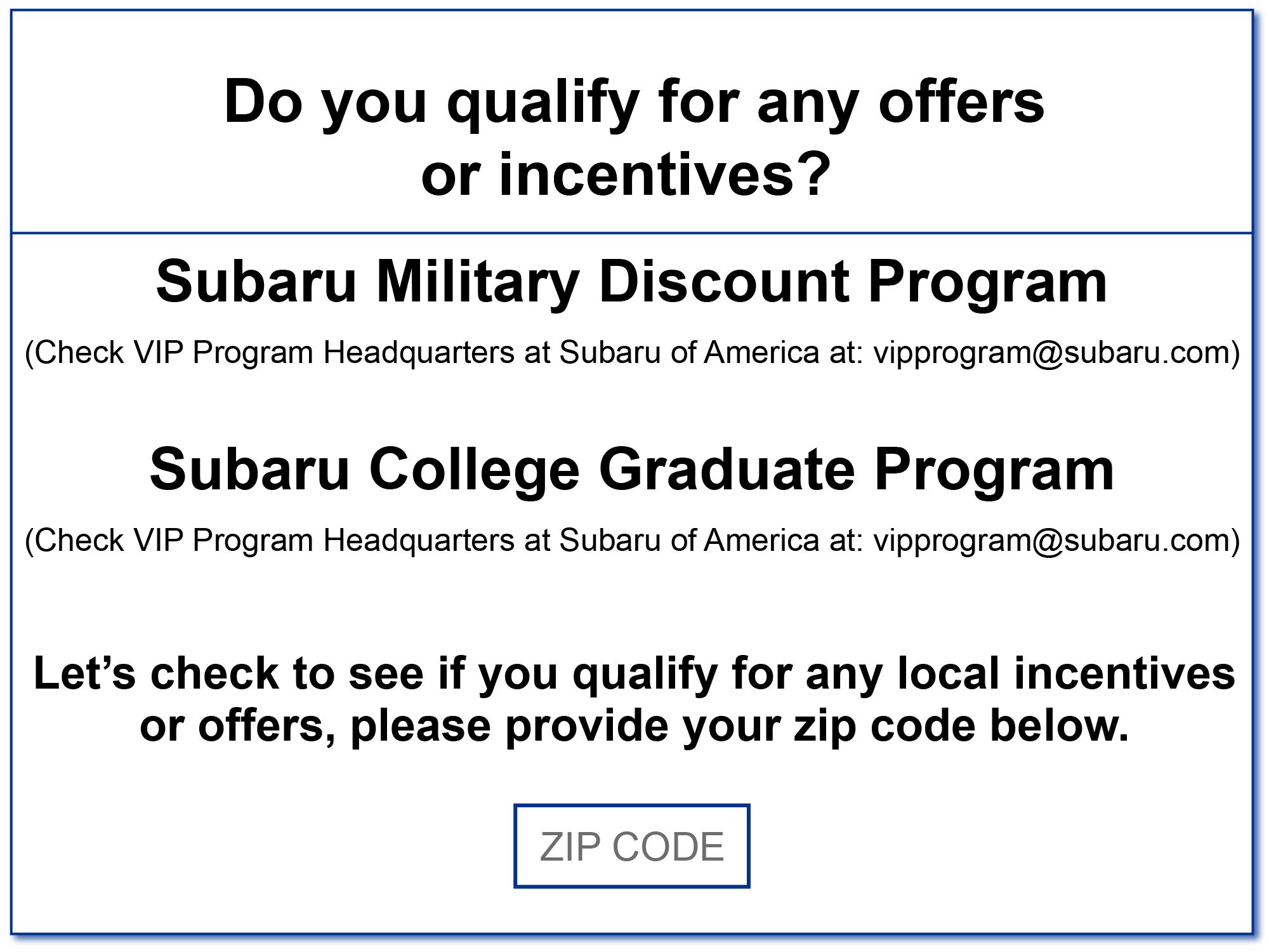 Offers and Incentives